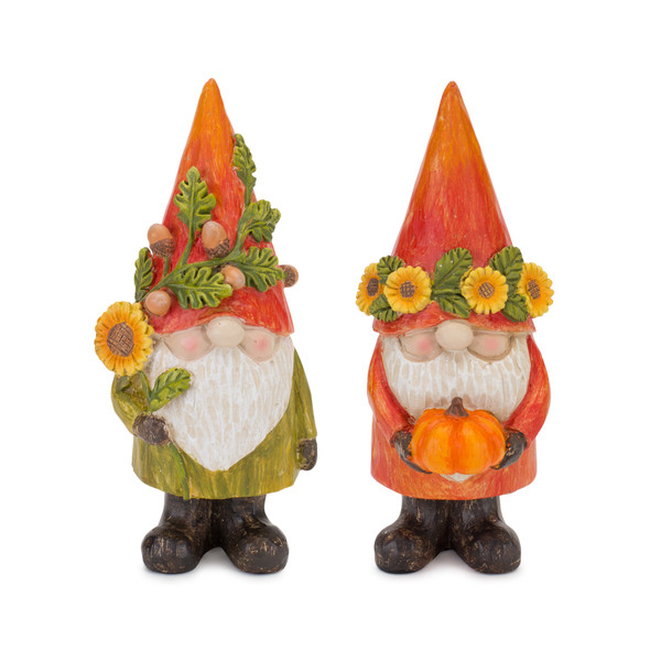 Fall Gnome (Set of 4) 6"H Resin - 84237