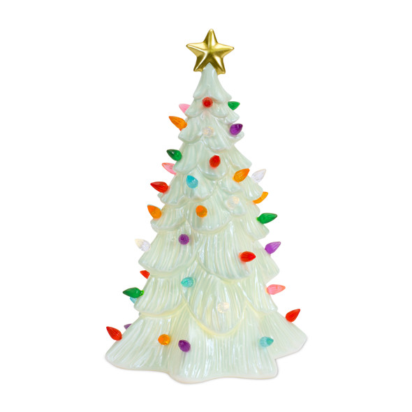 LED Tree 12.5"H Porcelain 2 AA Batteries Not Included - 84296