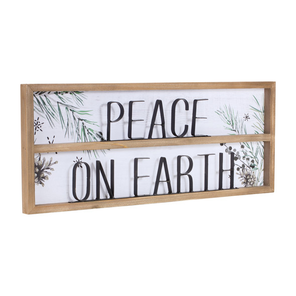 Peace on Earth Sign (Set of 2) 23.5"L x 9.25"H Wood/MDF - 84560