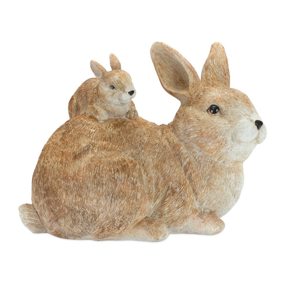 Rabbit with Bunny 9.75"L x 7"H Resin - 85734