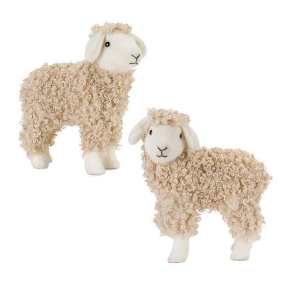 Sheep (Set of 2) 9.5"L x 10.5"H, 9"L x 10.75"H Foam/Fabric - 85784
