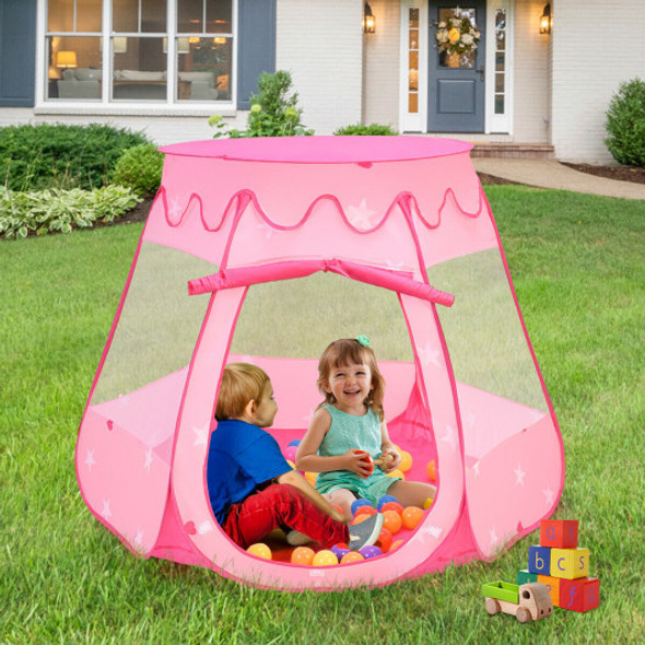 Pink Portable Kid Play House Play Tent with 100 Balls