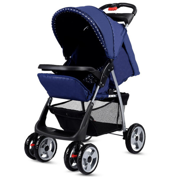 Foldable Baby Kids Travel Stroller Newborn Infant Buggy Pushchair-Blue
