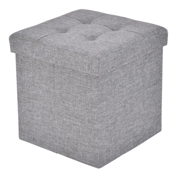 Cube Folding Ottoman Storage Seat - Light Gray