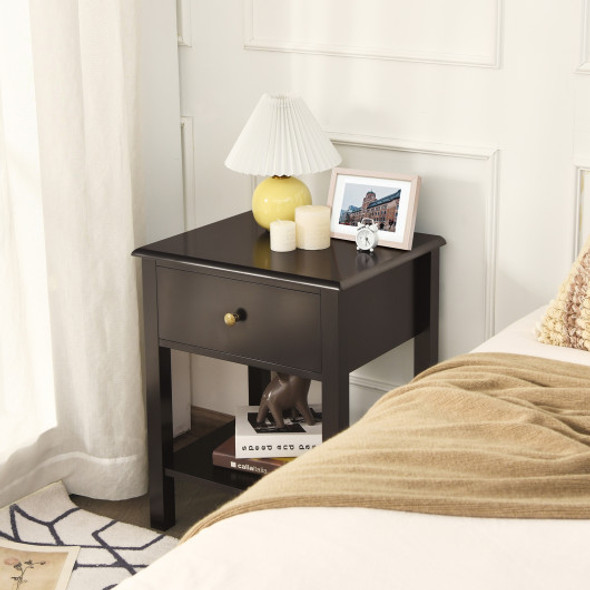 Brown Nightstand End Table