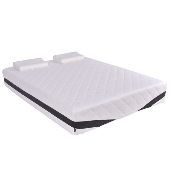 Queen Size 12" Memory Foam Mattress with 2 Pillows