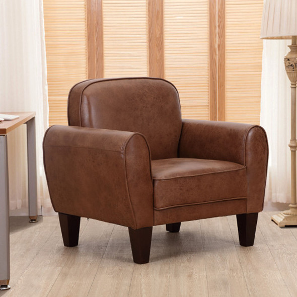 Single Sofa Leisure Arm Chair Accent Upholstered-Coffee