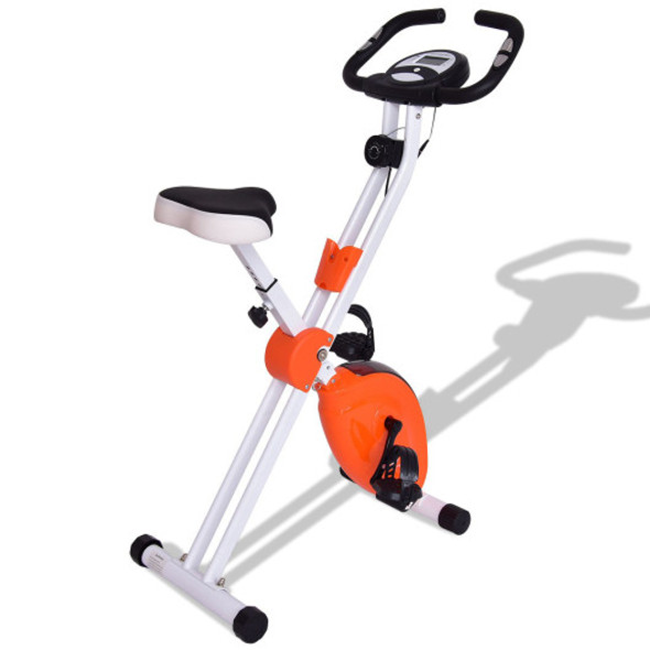 45 Height Resistance Adjustable Folding Magnetic Exercise Bike-Orange