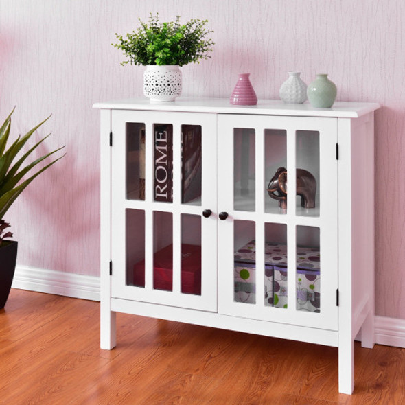 Glass Door Sideboard Console Storage Buffet Cabinet