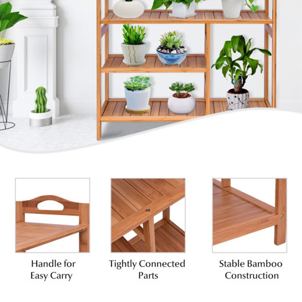 4 Tiers Multifunction Bamboo Storage Shoe Rack