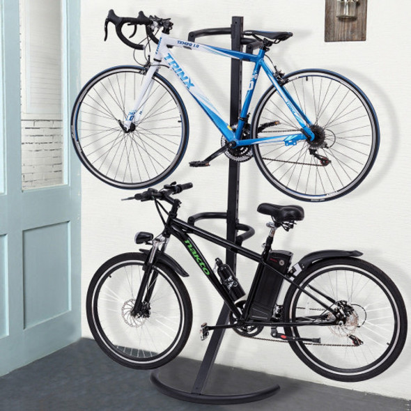 Freestanding Gravity Bike Stand Rack for Two Bicycles