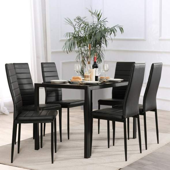 Set of 2 or 6 High Back Dining Chairs-Set of 6