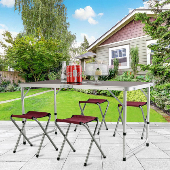 Aluminum Folding Camping Table with 4 Chairs