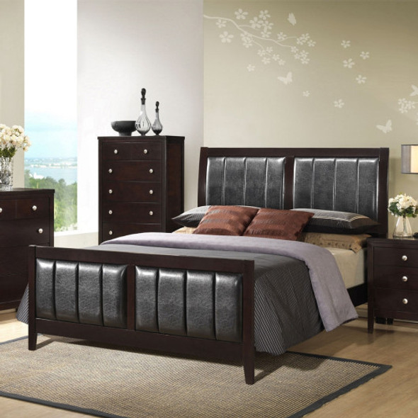 Tall Headboard Upholstered Platform Bed Frame-Queen size