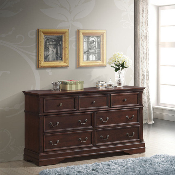 7 Drawers Luxury Chest Dresser Mirror Storage Set