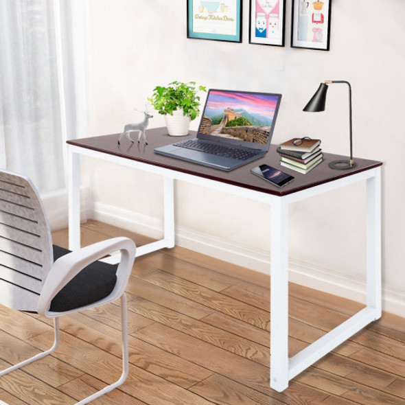 47" Modern Study Home Office Computer Desk-Brown