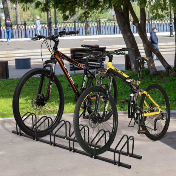 6 Bike Parking Garage Storage Bicycle Stand-Black