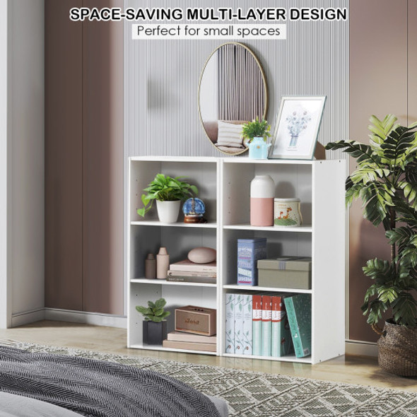 3 Open Shelf Bookcase Modern Storage Display Cabinet-White