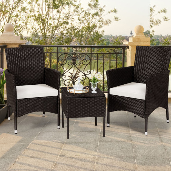 2 pcs Dining Chairs Set with 2 Cushion Covers-Black