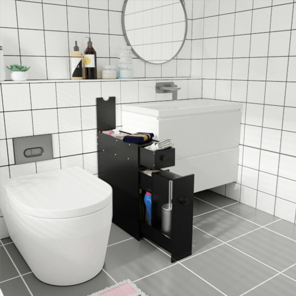 Black Bathroom Cabinet Space Saver Storage Organizer