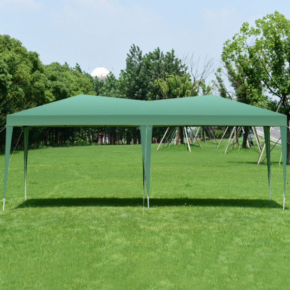 10' x 20' EZ POP UP Gazebo Wedding Party Event Folding Tent-Green