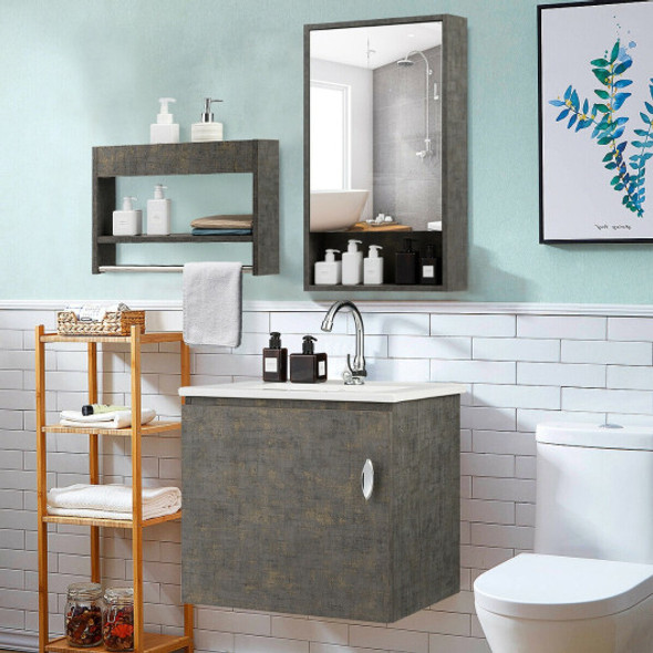 Modern Wall-mounted Bathroom Vanity Sink Set