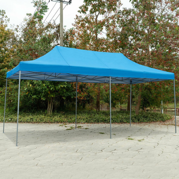 10' x 20' Carport Tent Pop Up Wedding Tent Folding Shelter Canopy-Blue