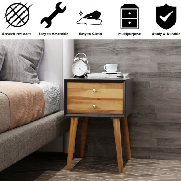 Nightstand Wooden End Table Bedside Table