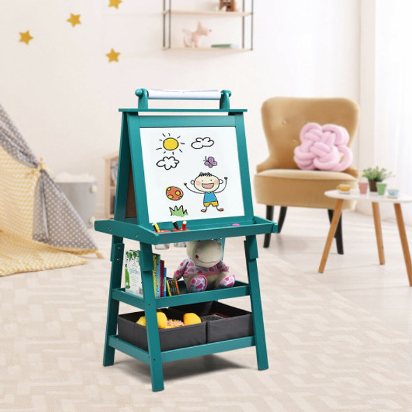 3 in 1 Double-Sided Storage Art Easel-Green