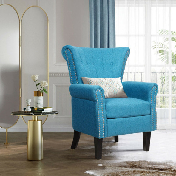 Modern Accent Tufted Upholstered Single Sofa-Blue