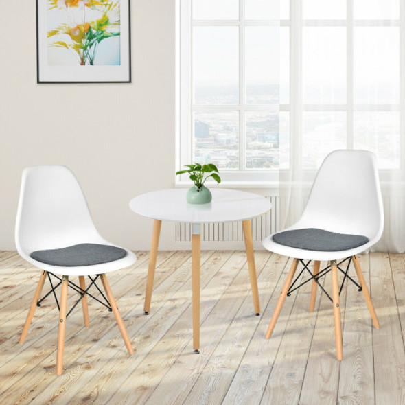 2Pcs Dining Chair Mid Century Modern DSW Chair Furniture-White