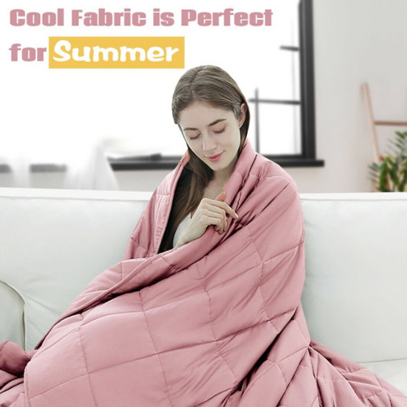 10 lbs 41 x60 Inch Premium Cooling Heavy Weighted Blanket-Pink