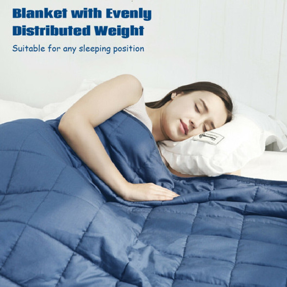 7 lbs 41 x 60 Inch Premium Luxury Quality Cooling Heavy Weighted Blanket-Blue