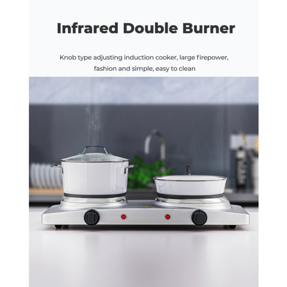 1800W Double Hot Plate Electric Countertop Burner