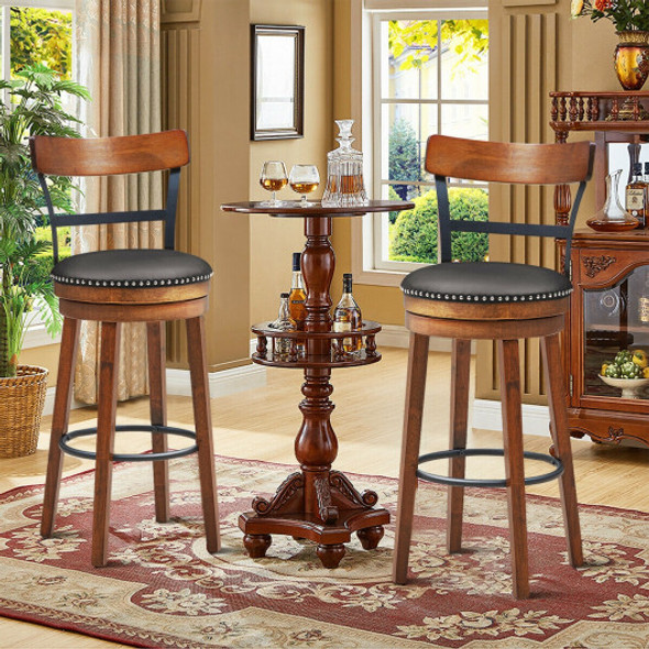 Set of 2 30.5 Inches Swivel Pub Height Dining Chair