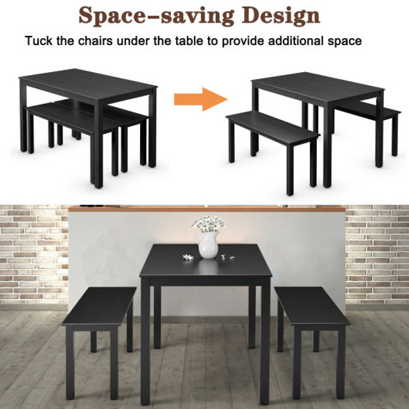 3PCS Modern Studio Collection Table Dining Set -Black