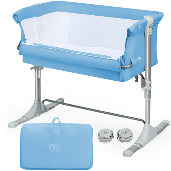 Travel Portable Baby Bed Side Sleeper  Bassinet Crib with Carrying Bag-Blue