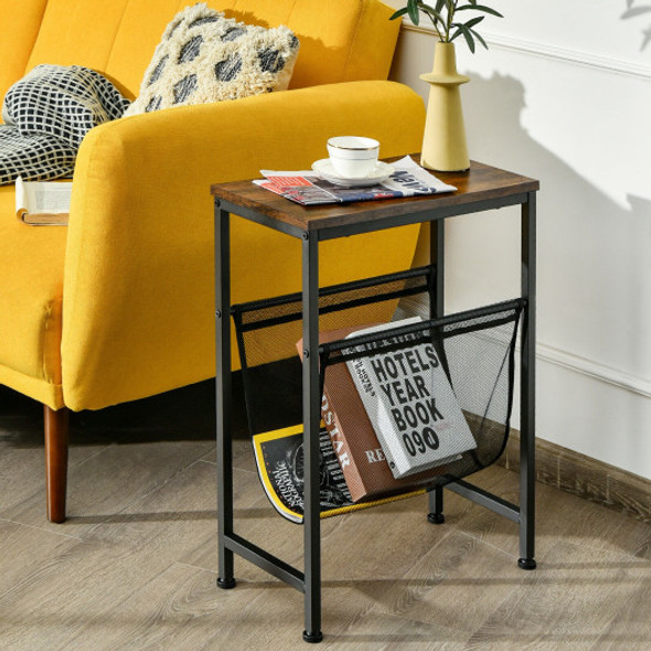 Narrow Sling Industrial Accent Console Table