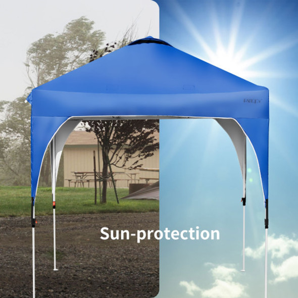 6.6 x 6.6 FT Pop Up Height Adjustable Canopy Tent with Roller Bag-Blue