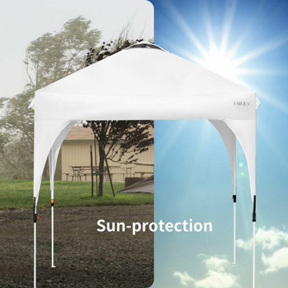 6.6 x 6.6 FT Pop Up Height Adjustable Canopy Tent with Roller Bag-White