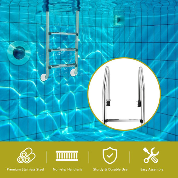 Stainless Steel Swimming Pool Ladder with Anti-Slip Step