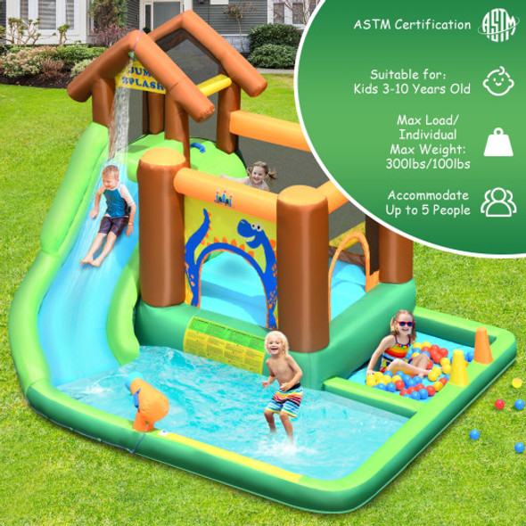 Inflatable Waterslide Bounce House Climbing Wall Ball Pit with Blower