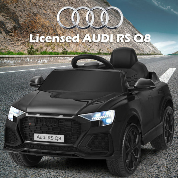 12V Licensed Audi Q8 Kids Cars to Drive with Remote Control-Black