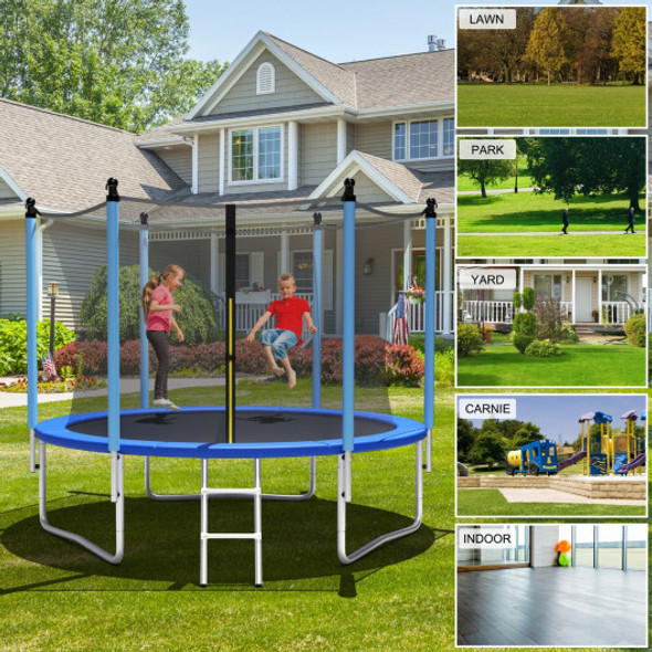 Outdoor Trampoline with Safety Closure Net-8 ft