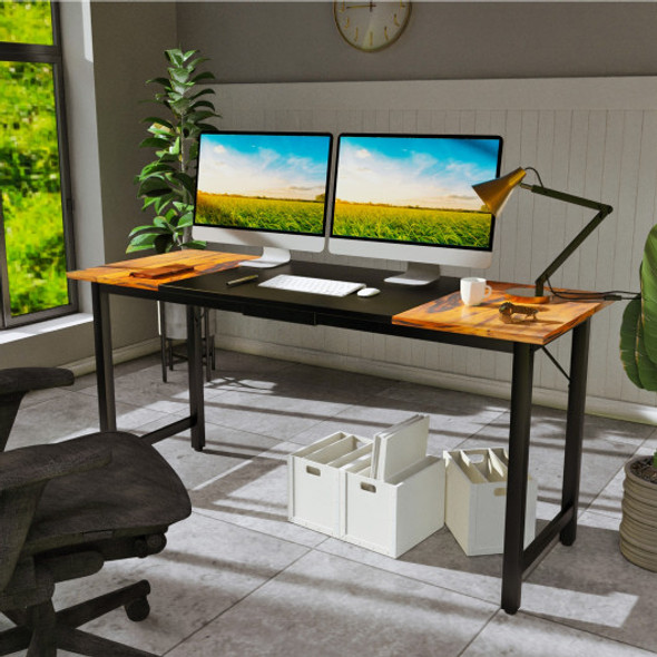 63 Inch Home Office Computer Desk with Heavy Duty Steel Frame