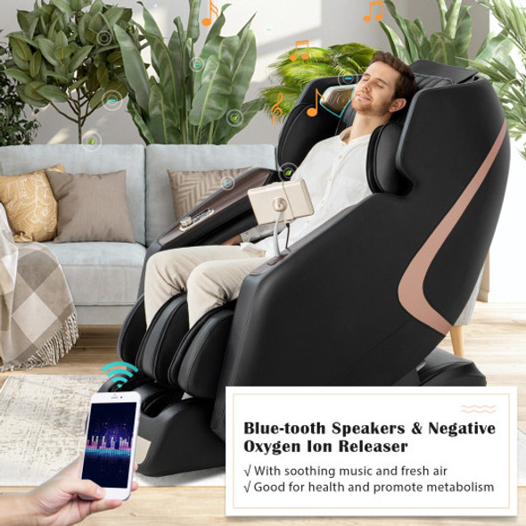 3D SL-Track Full Body Zero Gravity Massage Chair with Thai Stretch-Black