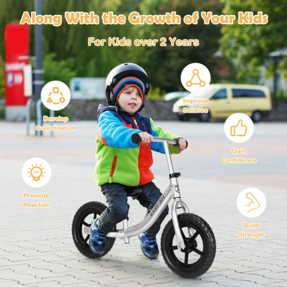 Aluminum Adjustable No Pedal Balance Bike for Kids-Black