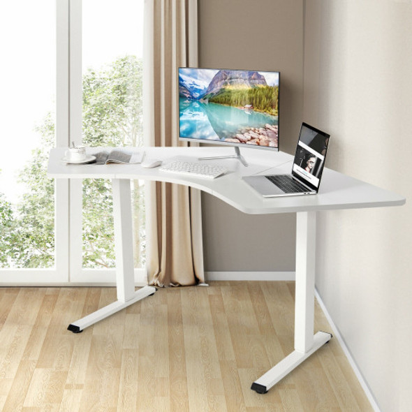 72-Inch L Shaped Splice Desktop for Standard and Sit to Stand Desk-White