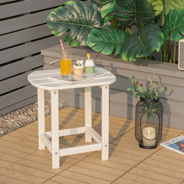 18 Feet Rear Resistant Side Table for Garden Yard and Patio -White