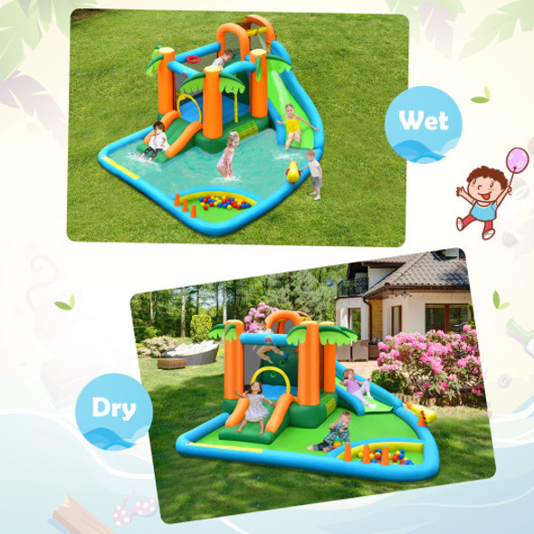 Inflatable Water Slide Park with Upgraded Handrail without Blower